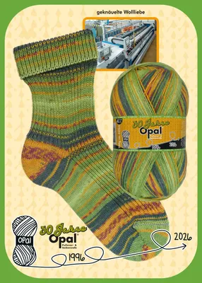 Produktbild von 30 Jahre Opal Jubiläumsedittion 100g 425m 4-fädig 75% Schurwolle 25% Polyamid 11745 geknäuelte Wollliebe