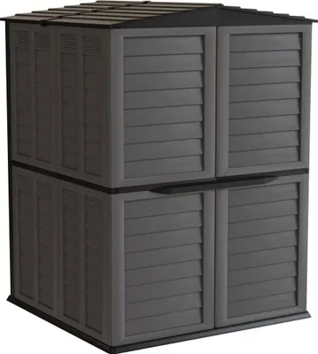 Image de Abri de Jardin Extérieur 5500L Gris Anthracite Polypropylène 151x208x200 - Cabanon de jardin Plancher intégré ARTPLAST