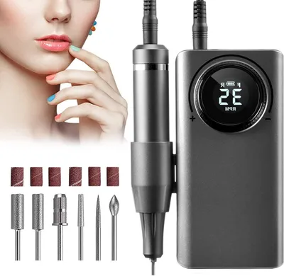 Produktbild von Elektrische Nagelfeile – Maniküre-Set – Nagelfeilen – 35.000 U/min, einstellbar – Kompakte Bauweise – Schwarz