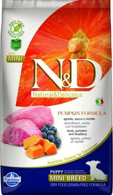 Image de N&D Pumpkin Dog Puppy Mini Lamb & Blueberry 7 kg