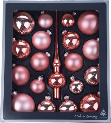 Produktbild von Kugelsortiment mit Spitze Shiny Rosé rosegold