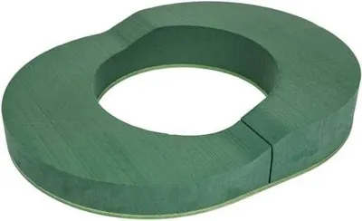 Produktbild von OASIS® Nass Steckschwamm Urnenring Darena, Trauerfloristik, Bioline Holzunterlage, grün, 45x35cm - Nasssteckschaum