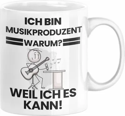 Produktbild von Musikproduzent Geschenk Tasse Lustiger Spruch Ich Bin Musikproduzent Warum Weil Ich Es Kann Geschenkidee Bester Musikproduzent Geburtstag Kaffee-Becher (Weiß)