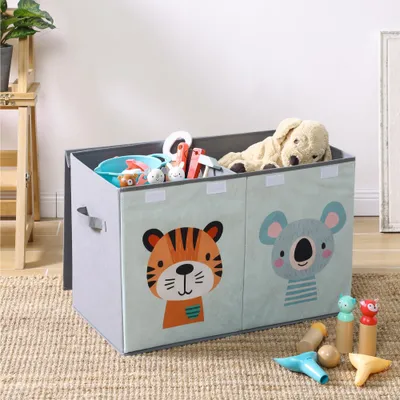 Produktbild von Große Aufbewahrungsbox für Kinder – Spielzeugkiste 62 x 33 x 40 cm – XL faltbare Spielzeugkiste – Box mit Tiermotiv und Griff