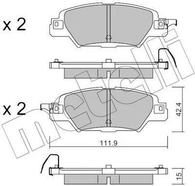 Produktbild von METELLI 22-1158-0 Bremsbeläge Satz Hinten Bremsklötze für MAZDA CX-5 (KE, GH) CX-5 (KF)