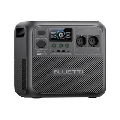 Immagine prodotto di Stazione elettrica portatile BLUETTI Elite 200 V2, batteria di backup LiFePO4 da 2073,6Wh con 2 uscite AC da 2600W, generatore solare per campeggio, off-grid