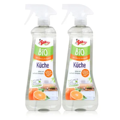 Produktbild von Poliboy  Küche Allzweckreiniger 500ml - Mit Soda & Orangenöl (2er Pack)