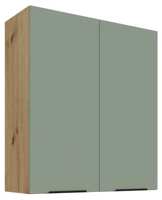 Zdjęcie produktu dla Kondela Górna szafka kuchenna Arsany 80 G-90 2F - aquamarine / dąb artisan