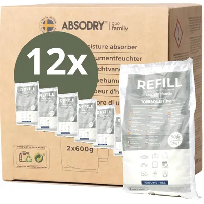 Zdjęcie produktu dla Pochłaniacz wilgoci wkład - Granulat - 12 x 600 g - Do osuszacza 600 g - Do wilgotnych pomieszczeń