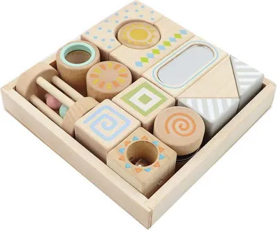 Image de Blocs sensoriels en bois, 14 pièces