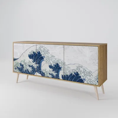 Immagine prodotto di Spacerebels cassettiera a 3 ante - credenza cassettiera - credenza alta - mobile armadio - soggiorno camera da letto - 57,5×164,5×42 (HxLxP)