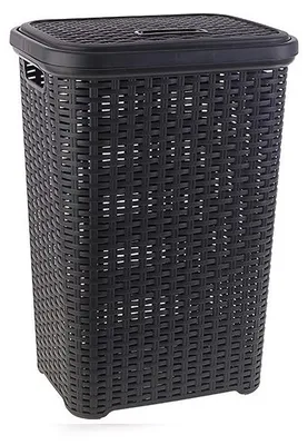 Produktbild von Plasticforte Waschekorb - 60 l - Anthrazit - Kunststoff - 35 x 43 x 62 cm