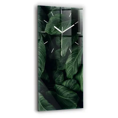 Produktbild von Wallfluent Wanduhr – Stilles Quarzuhrwerk - Uhr Dekoration Wohnzimmer Schlafzimmer Küche - Zifferblatt mit Strichen - weiße Zeiger - 30x60 cm - Tropenmonster