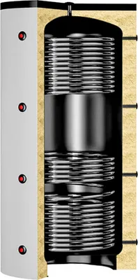 Produktbild von Laddotank Pufferspeicher mit zwei WT, 1000L, 100mm Vliesdämmung