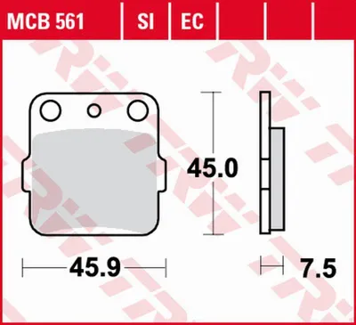 Produktbild von TRW Bremsbelagsatz EC MCB561EC DVX400  CRF150R KE03 KX80 RM65 YZ80