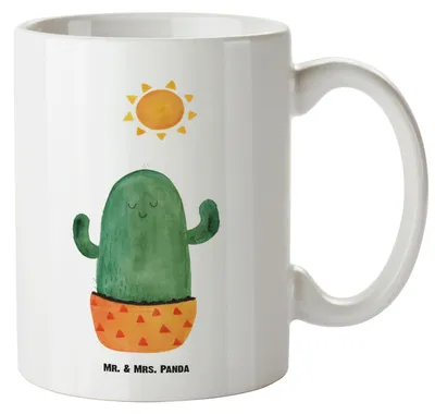 Produktbild von Mr. & Mrs. Panda Kaffeepott Kaktus Sonne - Weiß - Geschenk, Keramiktasse, Liebeskummer, Geschenkidee, Pott, steingut tasse, Trennung, Riesenkaffeetasse, Scheidung, weisse