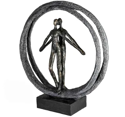 Produktbild von Casablanca by Gilde Dekofigur Skulptur Paar im Ring broncefarben H. 40 cm,79903