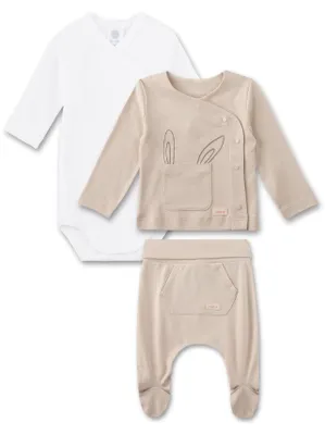 Produktbild von Sanetta Newborn Kleidung Set (Mini) weiß & beige Häschen 44