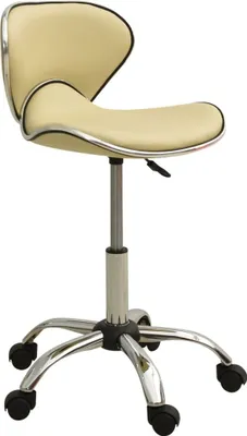 Produktbild von Cloris Designermöbel Friseur Rollhocker Creme Kunstleder 2024 Neu