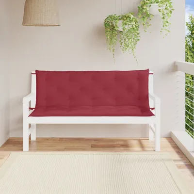 Produktbild von The Living Store Gartenbank-Auflagen 2 Stk. Weinrot 150x50x7 cm Oxford-Gewebe