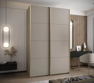 Obrázok produktu pre Dvojdverová skriňa SAMARA 1 - 160 cm, kašmír / zlatá
