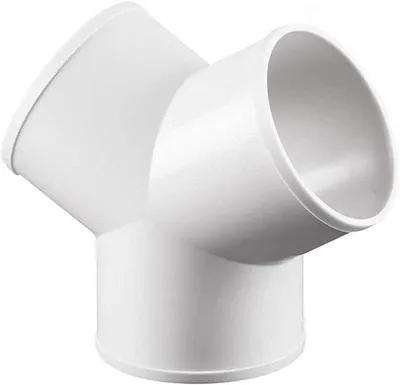 Image de Raccord en Y à 3 voies de 100 mm pour conduits d'air ronds en plastique et raccords destinés aux systèmes de ventilation et d'évacuation