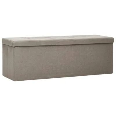 Obrázok produktu pre vidaXL Skladacia lavica s úložným priestorom Taupe Linen Look