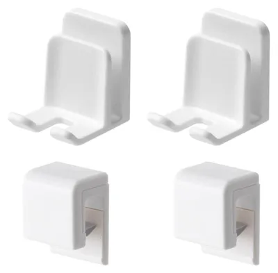 Immagine prodotto di Portaspetini da parete, 2 pezzi, bianchi, autoadesivi, 2-in-1 con supporto per bicchiere