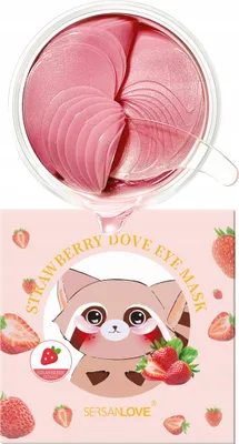 Zdjęcie produktu dla SERSANLOVE Hydrożelowe płatki pod oczy z kwasem hialuronowym i naturalnymi ekstraktami 60 szt. Strawberry, 90g