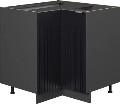 Produktbild von Eckunterschrank Vicco Fame-Line Schwarz gestreift 80.5 cm ohne Arbeitsplatte, Model 50678