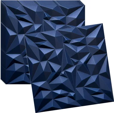 Produktbild von Verdico | 3D Wandpaneel Polystyrol - 50x50 cm - Granatblau - Stilvolles Design - 8 Stück für kreative Räume, Wand- & Deckenverkleidung