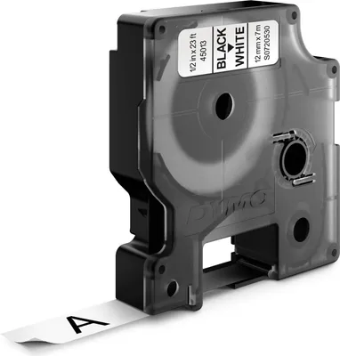 Zdjęcie produktu dla DYMO D1 oryginalne etykiety | Czarny nadruk na białym tle | 12 mm x 7 m | Etykiety samoprzylepne do drukarek etykiet LabelManager | 10 sztuk, Czarny, Samoprzylepne etykiety do drukowania, LabelManager 100, LabelManager 100PLUS, LabelManager 120P, LabelManager 150, LabelManager 160,..., 1,2 cm, 7 m, 300 g
