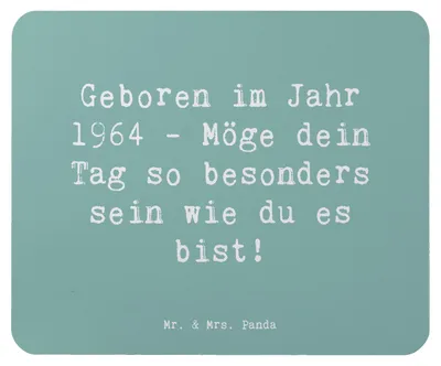 Produktbild von Mr. & Mrs. Panda Mouse Pad Spruch 1964 Geburtstag - Meeresbrise - Geschenk, mousematte, Leben feiern, Glückwunsch, Besondere Tage, gummi mauspad, pc, Jubiläum, Alter