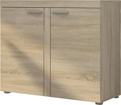 Produktbild von Masseno Kommode RITMO 97 cm Sideboard und 2 Türen für Wohnzimmer Schlafzimmer Modern 97x40x82 cm Sonoma Eiche / Sonoma Eiche