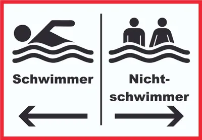 Produktbild von Schwimmer Nichtschwimmer Schild A6 (105x148mm)