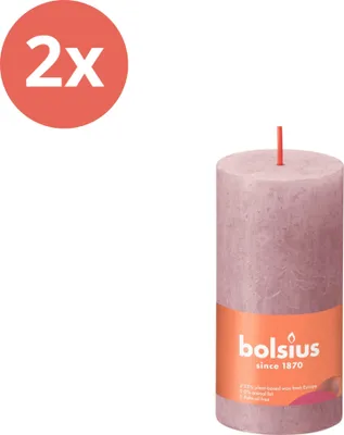 Zdjęcie produktu dla Bolsius - Rustykalna świeca filarowa - 100/50 - 1 sztuka w opakowaniu - Ash Rose - Value pack - 2 sztuki