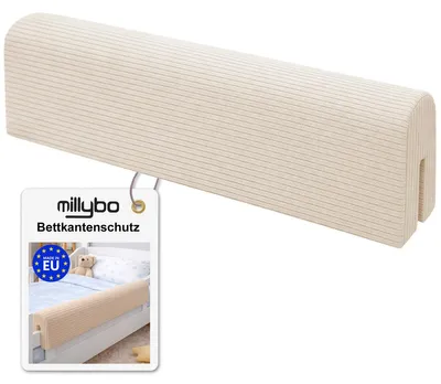 Produktbild von MILLYBO Bettkantenschutz für Betten - Kissen für bettumrandung – Beige Cord 100 cm