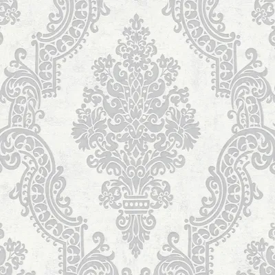 Immagine prodotto di Profhome 397655-GU Carta da parati barocca in tessuto non tessuto ornamento bianco grigio scintillante 5,33 m2