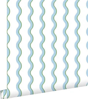 Obrázek produktu pro ESTAhome tapeta vlnité pruhy modrá, zelená a bílá 50 x 900 cm