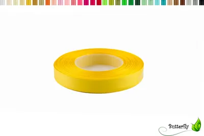 Produktbild von Satinband 12mm x 32m Rolle, Farbe:012 gelb