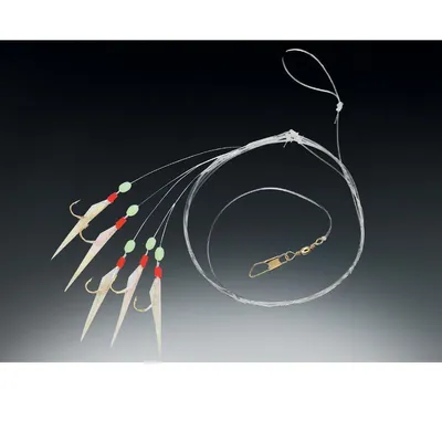 Produktbild von Balzer Fluo Heringsvorfach 1,50m 5 Haken Gr. 6 - Meeresvorfach