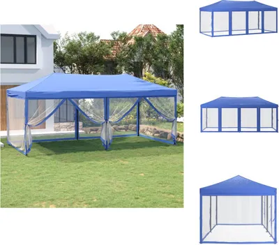 Produktbild von vidaXL Partyzelt Faltbar mit Seitenwänden Blau 3x6 m -  Pavillons & Partyzelte