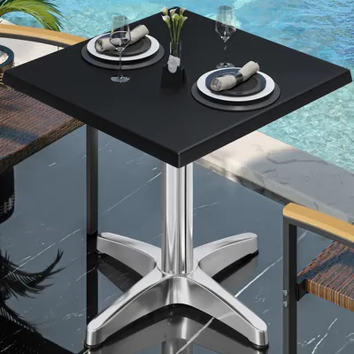 Produktbild von WBC | Bistro Außen Tisch | B:T:H 60 x 60 x 80,5 cm | Schwarz / Aluminium | Quadratisch | Bistrotisch Gastro Tisch