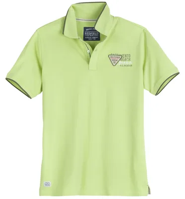 Produktbild von Redfield Übergrößen Poloshirt Brustprint lime