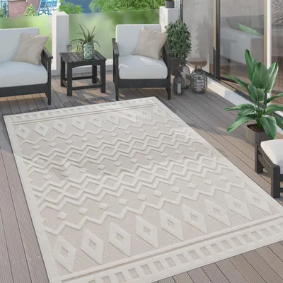 Produktbild von Outdoor Teppich wetterfest Boho & Skandi 3D-Optik für Terrasse, Balkon & Garten Grösse 80x150 cm