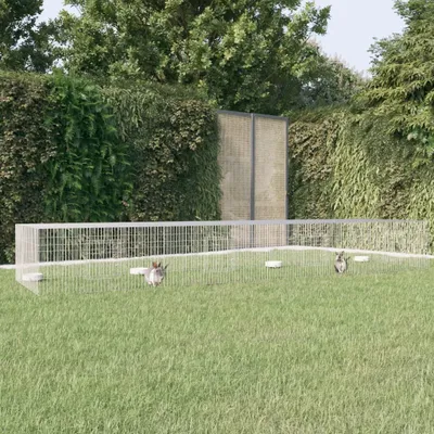 Produktbild von vidaXL Klec pro králíky 4 panely 433x109x54 cm Pozinkované železo
