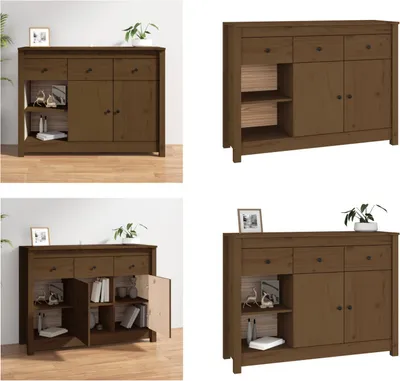 Produktbild von vidaXL Sideboard Honigbraun 100x35x74 cm Massivholz Kiefer - Sideboard - Sideboards - Kommode - Kommoden