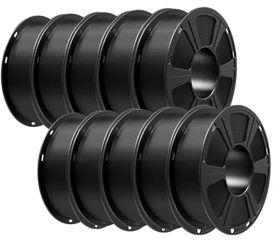 Produktbild von GEEETECH PLA Filament Schwarz, 10x1kg Spule für 3d Drucker