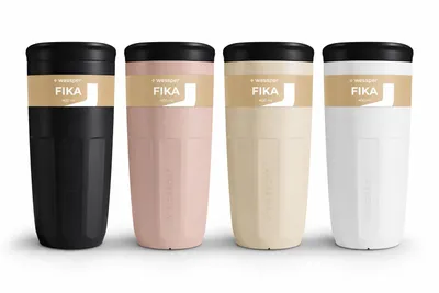 Immagine prodotto di Wessper FIKA B3 Tazza riutilizzabile con coperchio – 400 ml, beige | Per bevande calde e fredde
