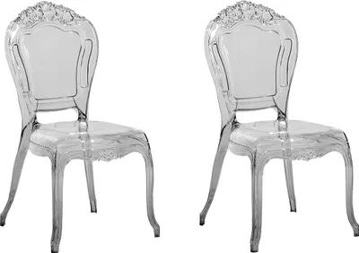 Produktbild von BELIANI Esszimmerstuhl 2er Set Schwarz/Transparent Kunststoff Schick